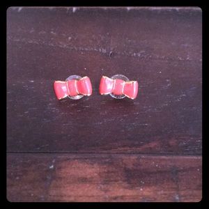 Kate Spade Orange/Pink Bow earrings